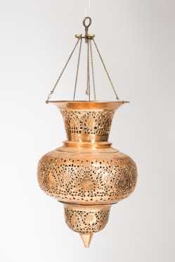Persian Copper Hanging Oil Lamp