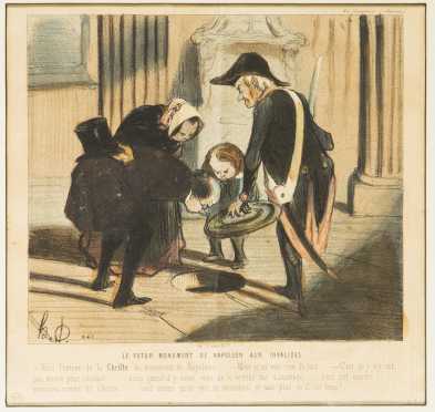 Honore Daumier, France (1808-1879) Colored Lithograph
