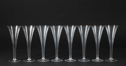 Set of Eight "Tiffany" Champagne Flutes