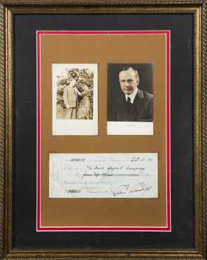 Calvin Coolidge, Signed Check
