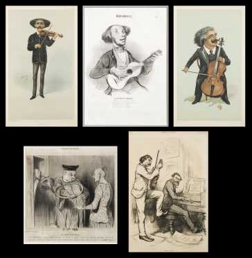 5 Music Related Lithographic Prints