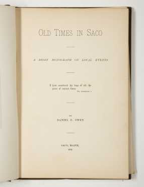 Old Times in Saco, Owen 1891