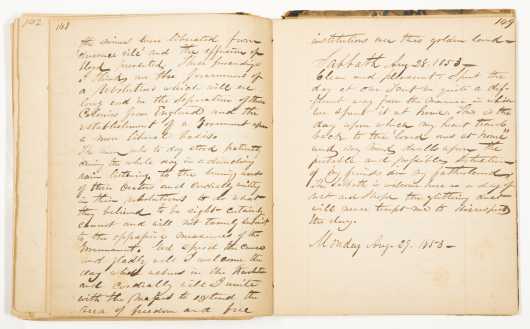 Manuscript Travel Journal, New York to Australia, Gold Rush 1853