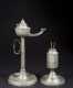Two Antique Pieces of Pewter Lighting