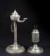 Two Antique Pieces of Pewter Lighting