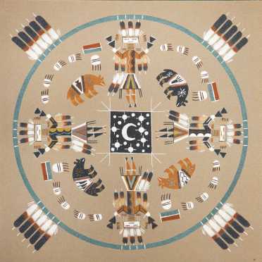 Navajo Sand Painting by Ernest and Wayne Hunt
