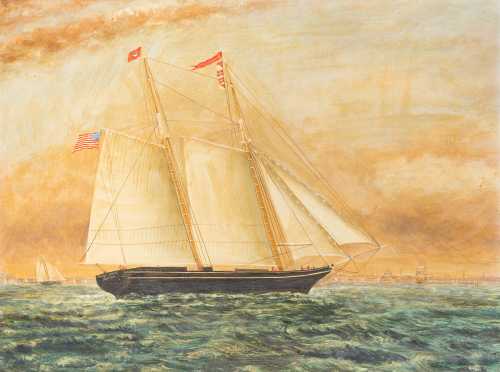 "Polly Lewis, Boston" Ship Painting