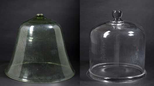 Two Early Blown Glass Food Domes