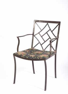 English Wrought Iron Chippendale Armchair