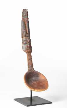 A Fine and Rare Wooden Northwest Coast Feast Ladle.