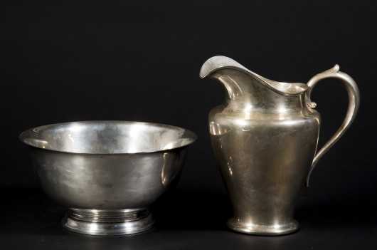 Sterling Silver Pitcher and "Revere" Style Bowl