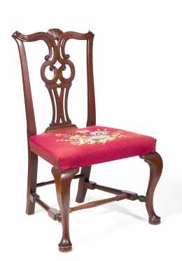 Massachusetts Mahogany Chippendale Shell Carved Side Chair
