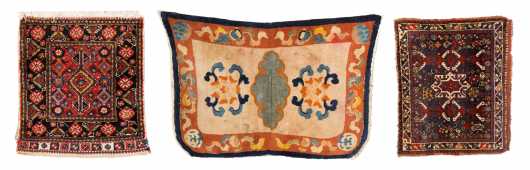 Chinese Saddle Blanket and Two Bag Face Oriental Rugs