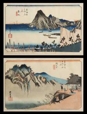 Ado Hiroshige, (1797-1858), Japanese, Two Prints