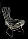 Two Bertoia Cage Chairs with Ottoman