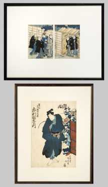 Two Japanese Woodblock Prints by Kunisada
