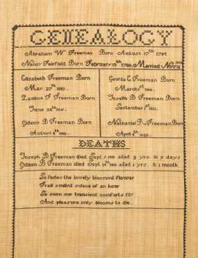 Needlework Genealogy of Freeman/Fairfield Families