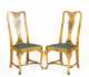 Pair of Paint Decorated Queen Anne Style Chairs