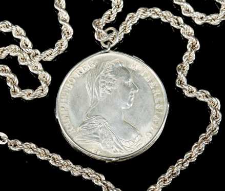 Maria Theresia DG 1780 Silver Coin Necklace