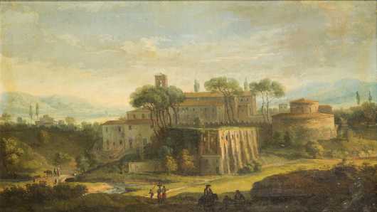 Continental School Painting of a Walled City