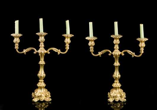 Pair of Rococo Style Candelabra