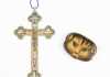 Italian Micro-mosaic and Metal Crucifix and Snuff