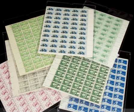 Seven Sheets of Civil War Related Stamps