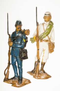 Two Civil War Soldier Wall Plaques