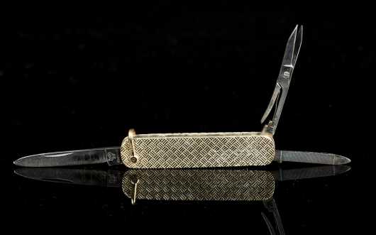 Cartier Gold Woven Pocket Knife