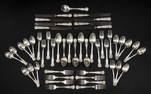 "Tiffany & Co." Sterling Flatware, "Kings" Pattern Place Settings for Eight