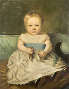 American Primitive Painting of a Young Boy