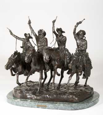After Frederic Remington Bronze "Coming Through the Rye"