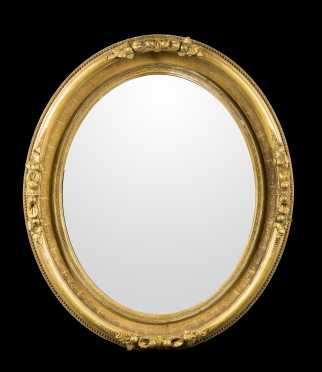 19thC Oval Gilded Mirror