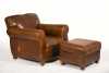 Leather Armchair and Ottoman, made by "Mitchell Gold" especially for "Restoration Hardware"