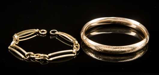 Two Antique Gold Bracelets