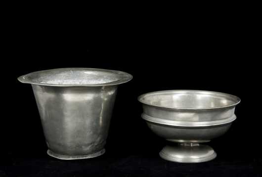 Pewter Compote and Planter