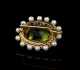 Peridot, Diamond, Cultured Pearl Brooch Pendant