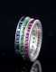 Three Platinum Eternity Bands, Ruby, Sapphire and Emerald