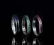 Three Platinum Eternity Bands, Ruby, Sapphire and Emerald
