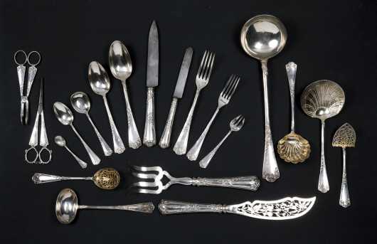 French 19thC Boxed Silver Service for Twenty-Four