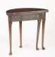 English Queen Anne Demilune Mahogany Card Table