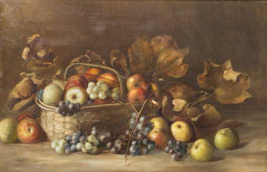 American Still Life Painting of a Fruit Basket