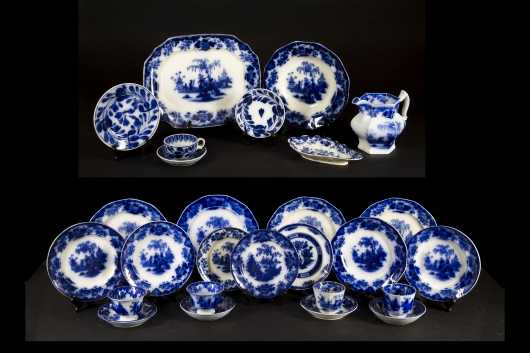 Large Lot of Flow Blue and Other China