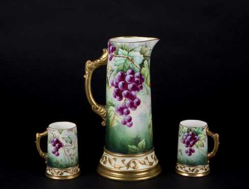 "Willets Belleek" Pitcher and Two Mugs
