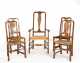 Five Queen Anne Rush Seat Chairs