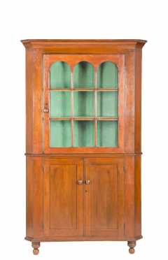 Arched Glazed Door Sheraton Corner Cupboard