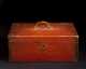 Red Painted Dovetailed Pine Sewing Box