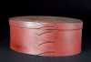 Shaker Four Finger Oval Box in Red Paint