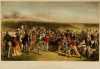 "The Golfers, a grand match played over St. Andrews Links." Hand colored engraving