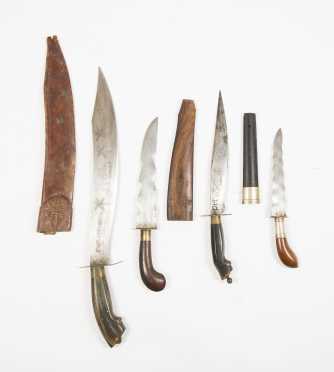 Four Indonesian/ Philippines Area Knives